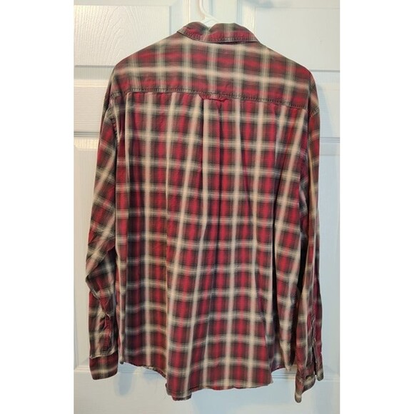 Men's NorthCrest Plaid Red/Brown Button Down Size XL-Nice - Picture 2 of 9